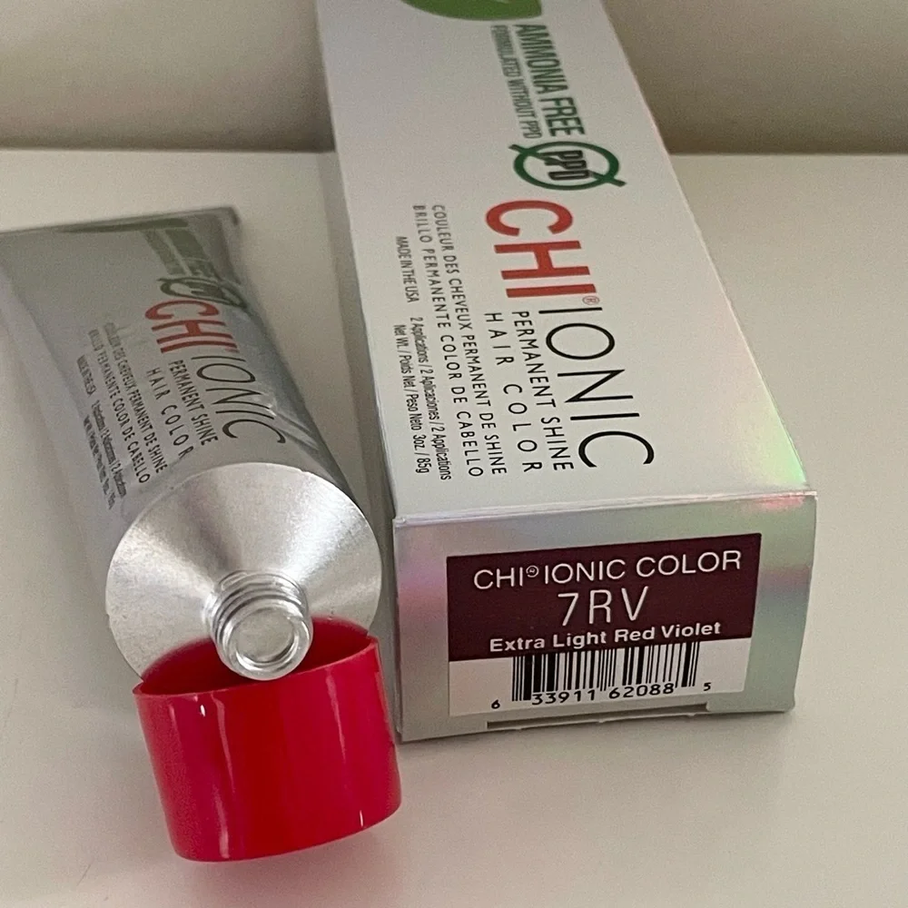 CHI Ionic Permanent Shine Hair Color 7RV Extra Light Red Violet 3 oz